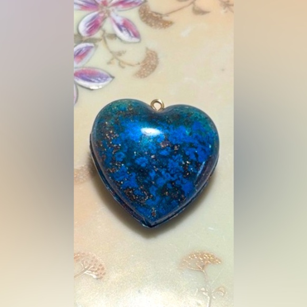 Unbranded Blue Plastic Heart Necklace Pendant Jewelry Making Beading Crafting